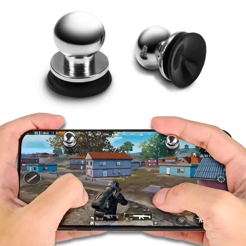 Pair of Mobile Gaming Trigger Buttons for Fast Shooting and Aiming with High Sensitivity and Electrostatic Sensing Technology, Copper and Silicone, Screen-Safe, Compatible with Smartphones and Tablets